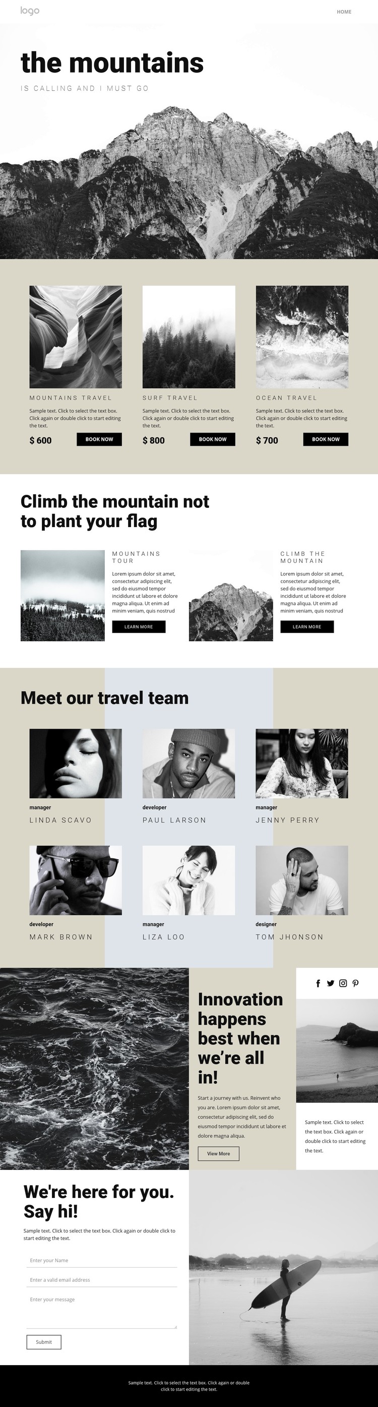 Agency for people who travel Webflow Template Alternative