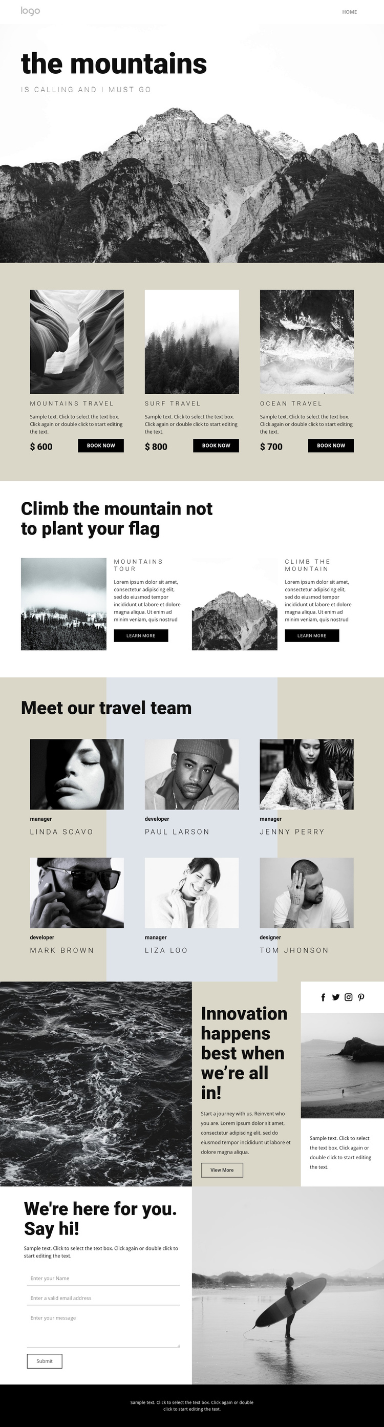 Agency for people who travel Website Builder Software