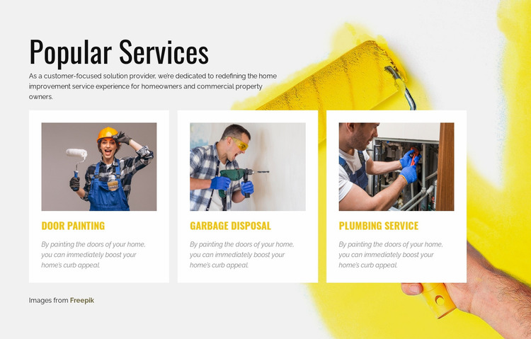 Popular Home Repair Services Website Mockup