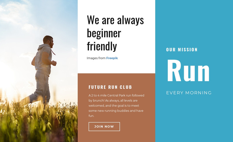 Run Every Morning Homepage Design