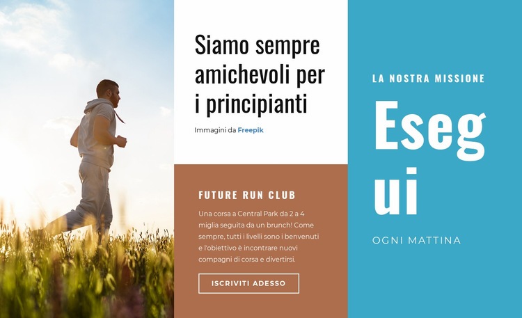 Corri ogni mattina Mockup del sito web