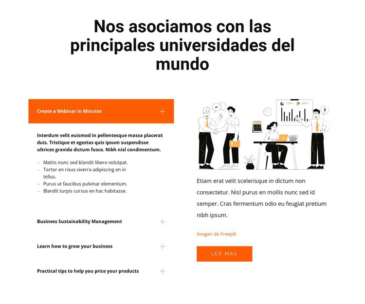 Preguntas a nuestro equipo Plantillas de creación de sitios web