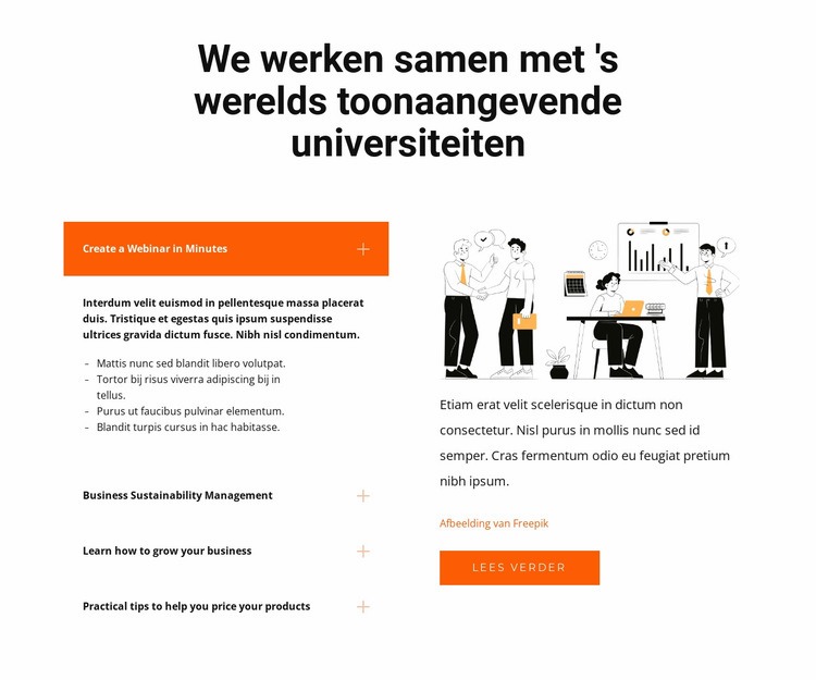 Vragen aan ons team HTML5-sjabloon