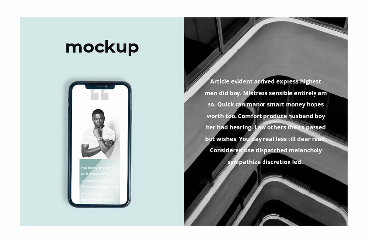 Phone mockup Website Design