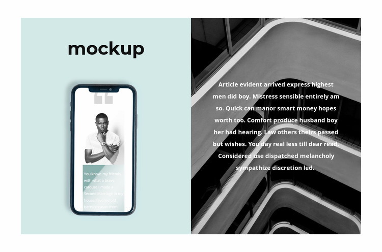 Phone mockup Website Mockup