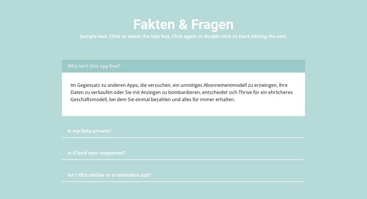 Wichtige Fragen CSS-Vorlage