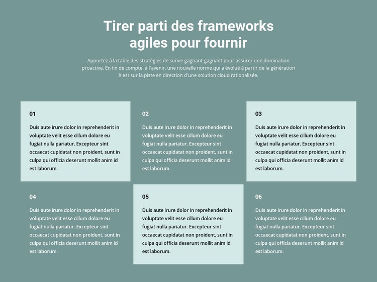 Six blocs de texte Modèle d'une page