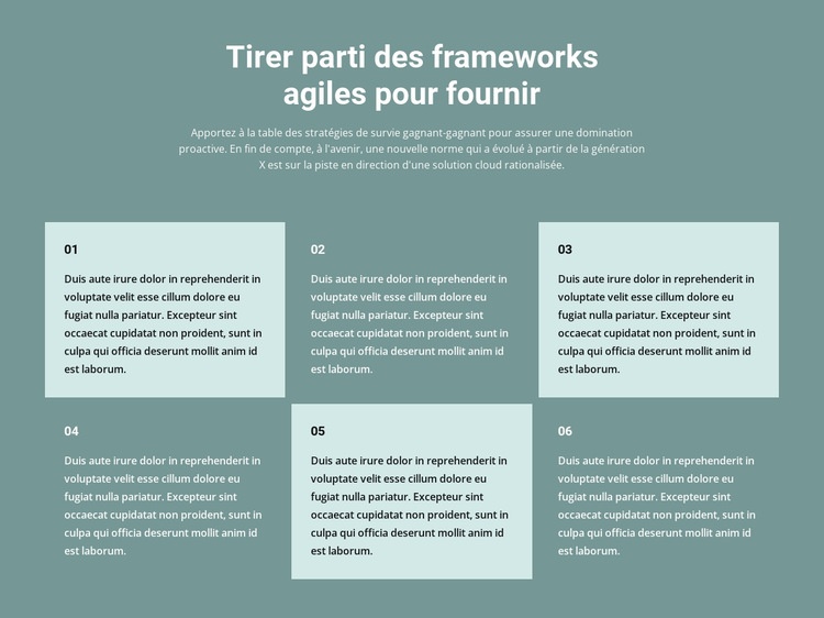 Six blocs de texte Page de destination