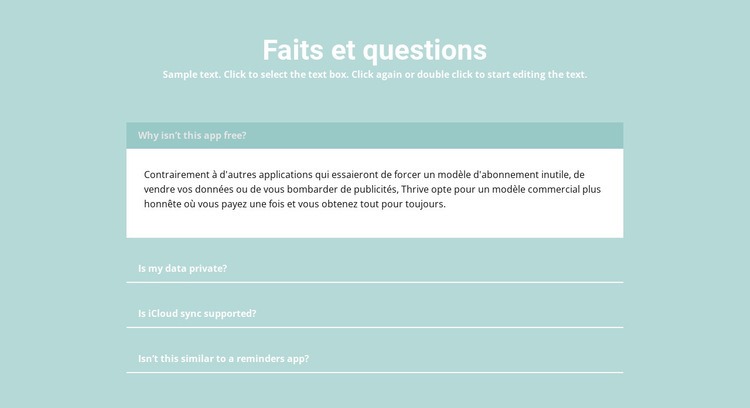 Questions importantes Page de destination