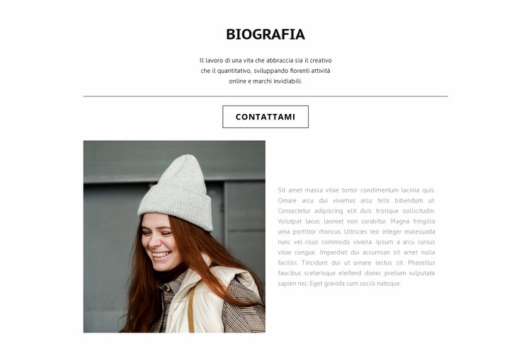 Biografia dell'atleta Mockup del sito web