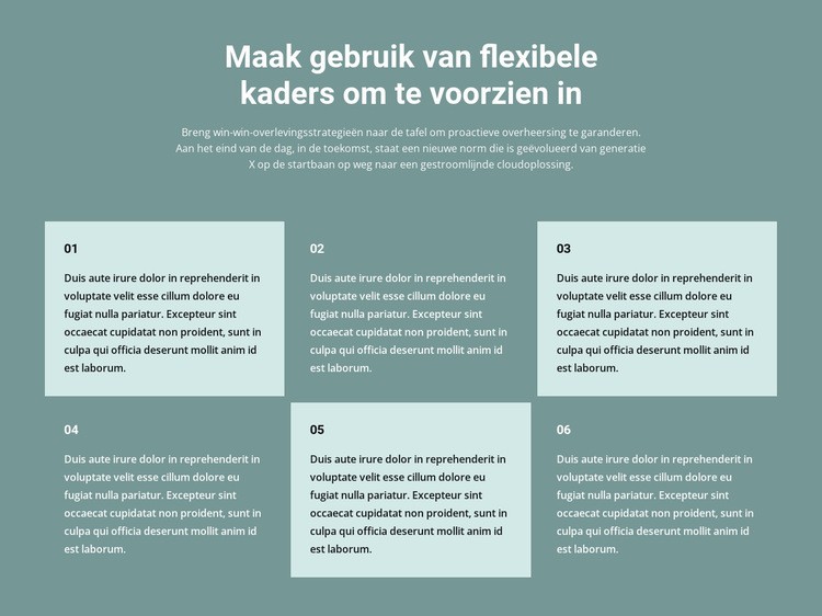 Zes tekstblokken Html Website Builder