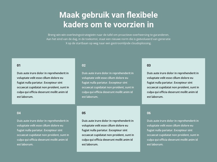 Zes tekstblokken Website Builder-sjablonen