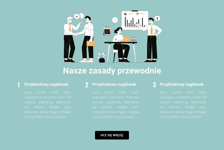 Trzy zasady w biznesie Projekt strony internetowej