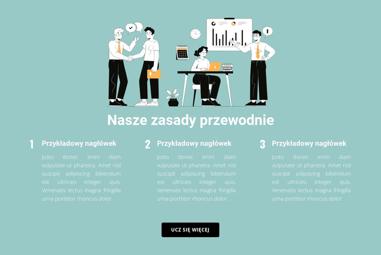 Trzy zasady w biznesie Szablon witryny sieci Web