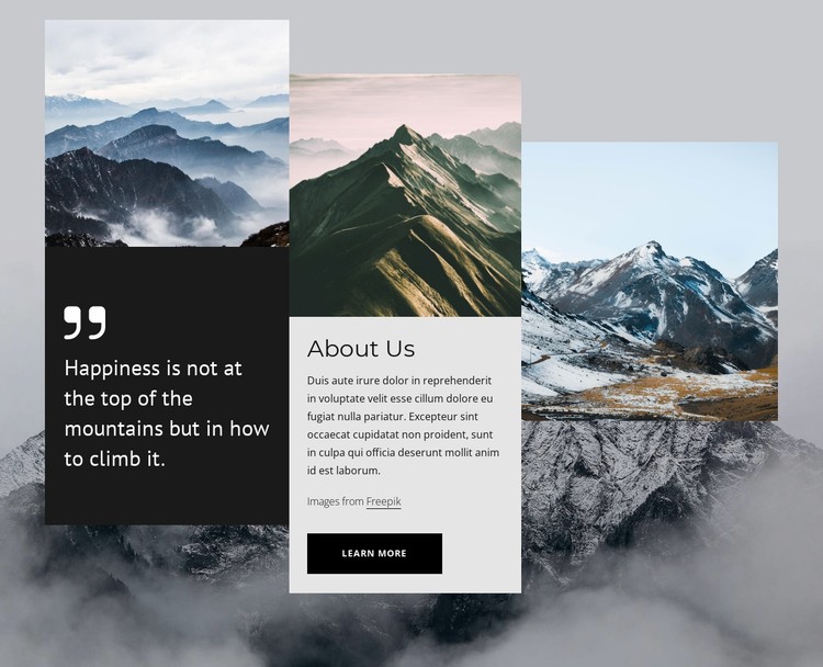 Mountains are my happy place CSS Template