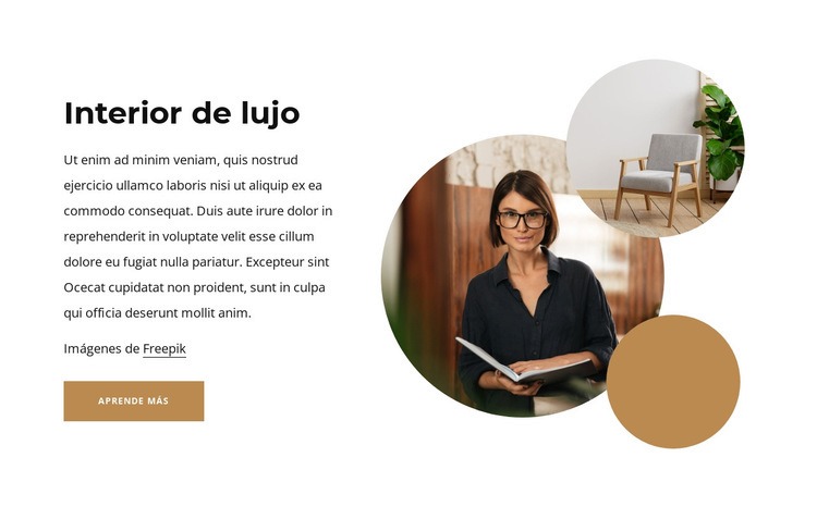 Interior de lujo Maqueta de sitio web