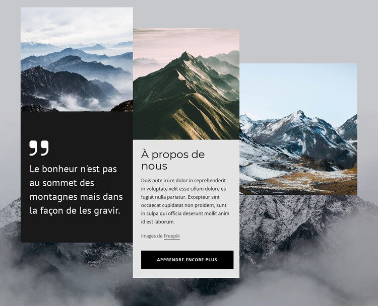 Les montagnes sont mon endroit heureux Conception de site Web