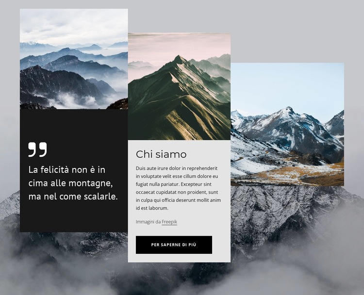 Le montagne sono il mio posto felice Modelli di Website Builder