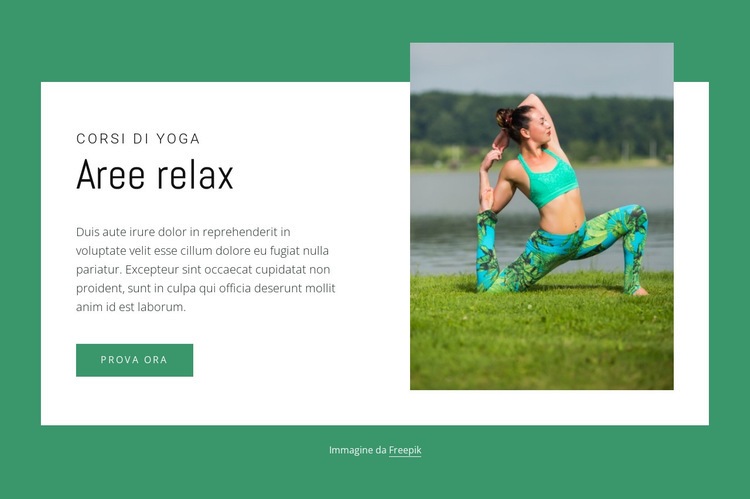 Aree relax Mockup del sito web