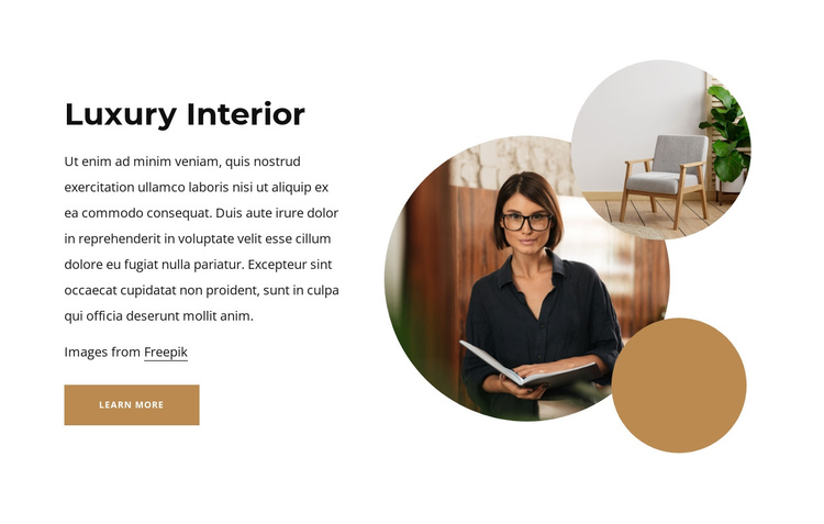 Luxury interior One Page Template
