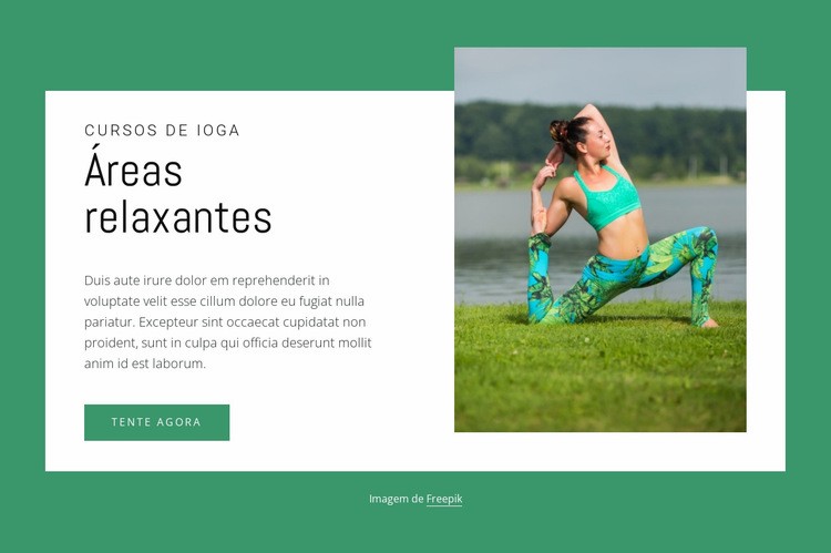 Áreas relaxantes Landing Page