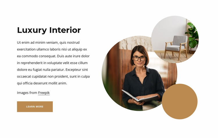 Luxury interior Website Mockup