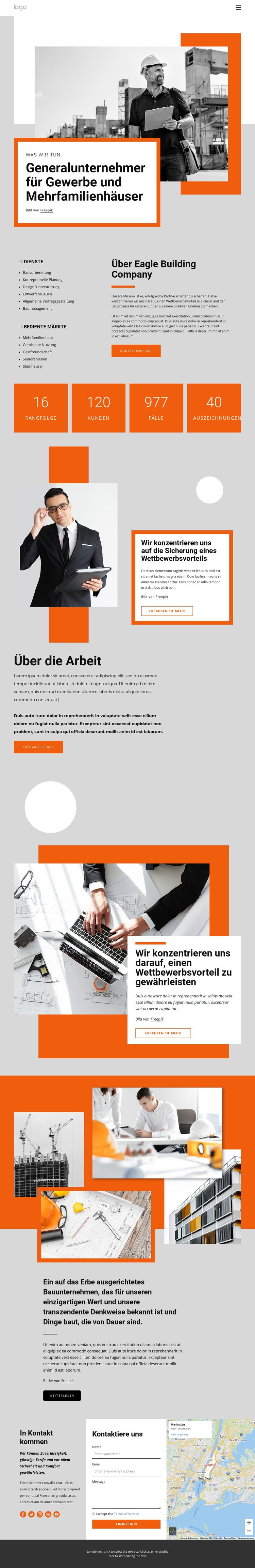 Gewerblicher Generalunternehmer HTML Website Builder