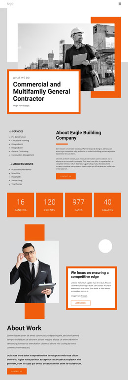 Commercial General Contractor - HTML And CSS Template