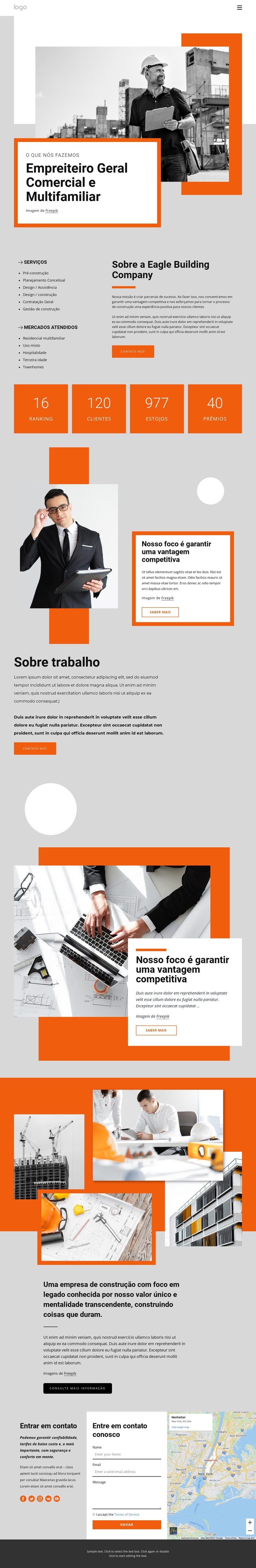 Empreiteiro geral comercial Design do site