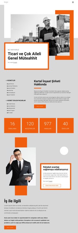 Ticari Genel Müteahhit - Web Sitesi Maket Şablonu