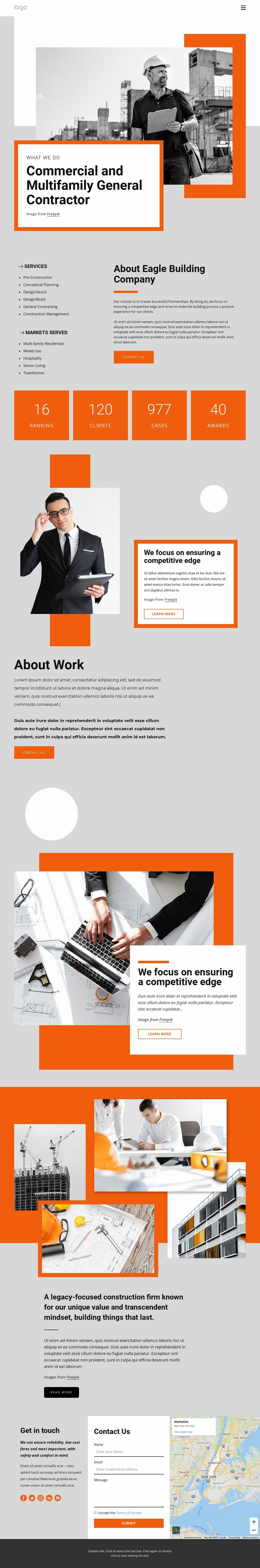 Commercial general contractor Webflow Template Alternative