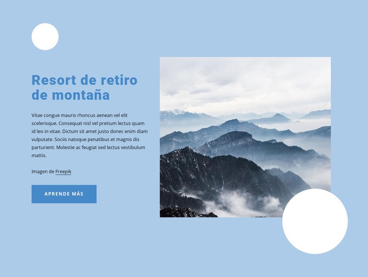 Resort de montaña Creador de sitios web HTML