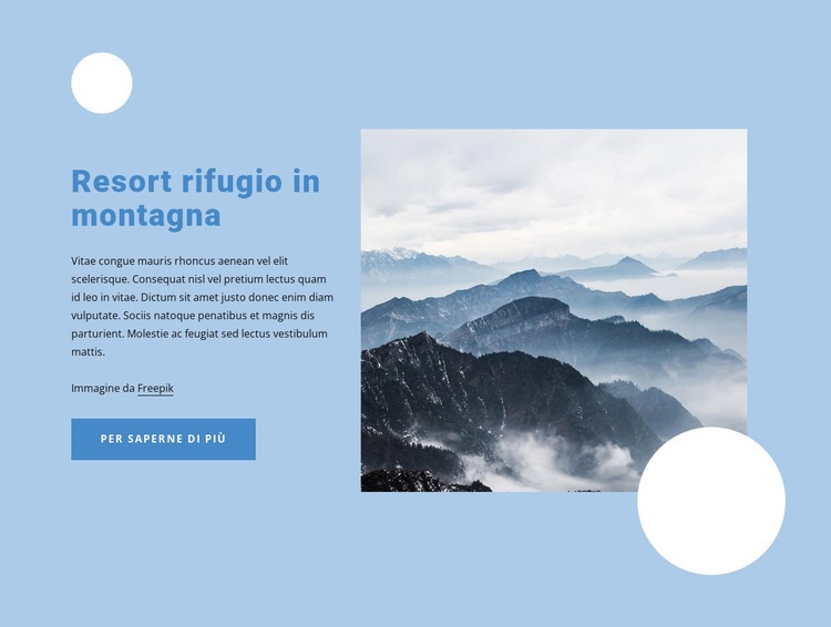 Resort di montagna Costruttore di siti web HTML