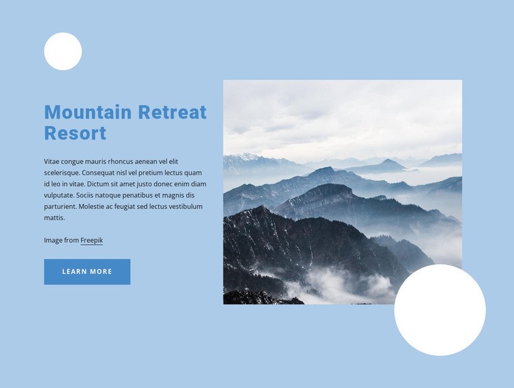 Mountain resort Web Page Design