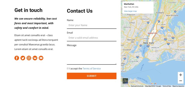 Get in touch template CSS Template