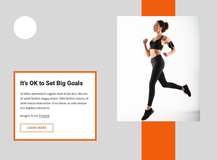 Big running goals Homepage Design