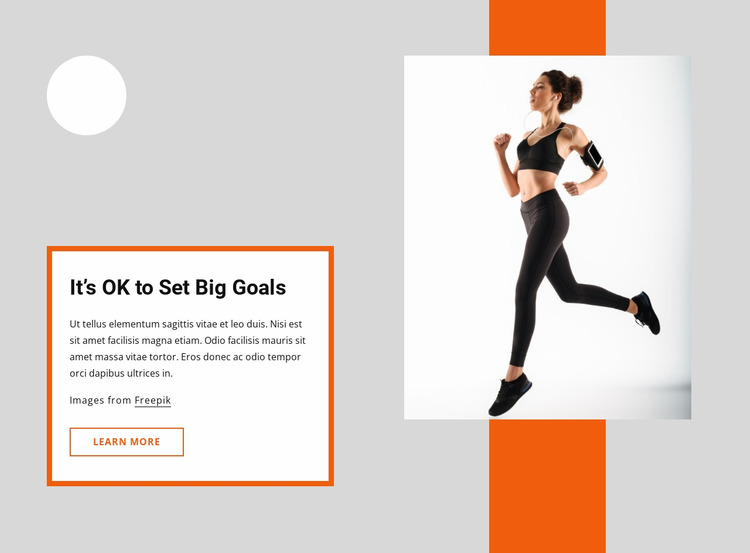 Big running goals Html Website Builder