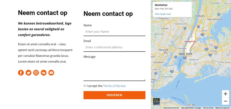 Neem contact op sjabloon WordPress-thema