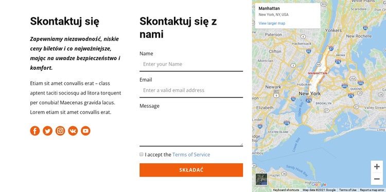 Skontaktuj się z szablonem Szablony do tworzenia witryn internetowych