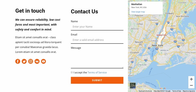 Get in touch template Squarespace Template Alternative