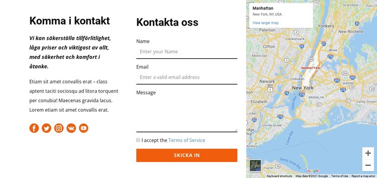 Kontakta mall WordPress -tema