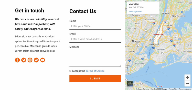 Get in touch template Website Template
