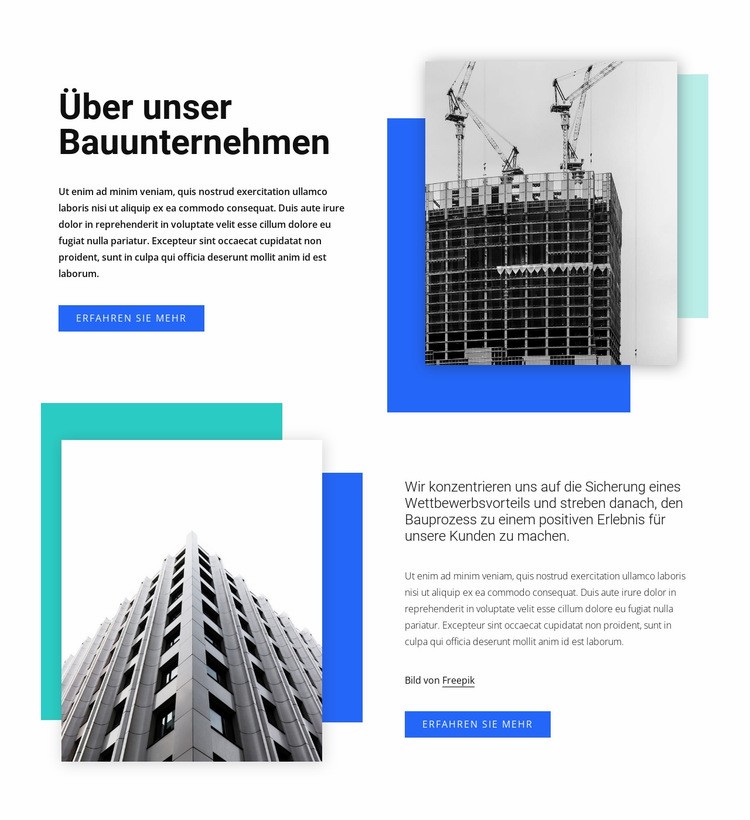 Konzeptionelle Planung Website Builder-Vorlagen