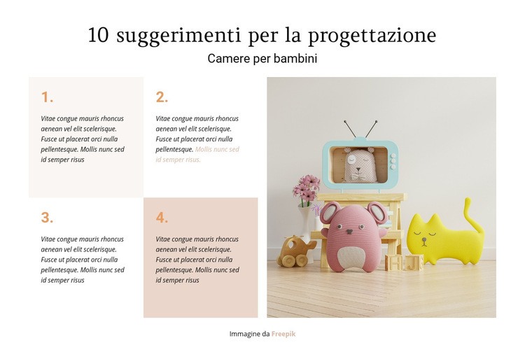 10 consigli per progettare le stanze di Choldren Modelli di Website Builder