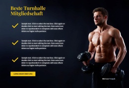 Seitenlayout Für Beste Mitgliedschaft Im Fitnessstudio