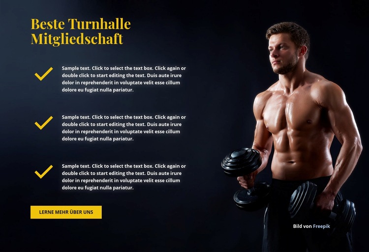 Beste Mitgliedschaft im Fitnessstudio Website Builder-Vorlagen