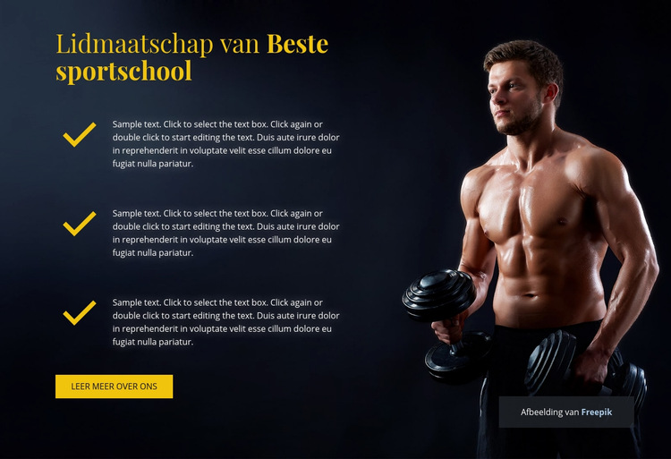 Beste sportschoollidmaatschap Website sjabloon