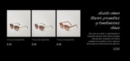 Nueva Colección De Gafas De Sol - Diseño De Sitio Moderno