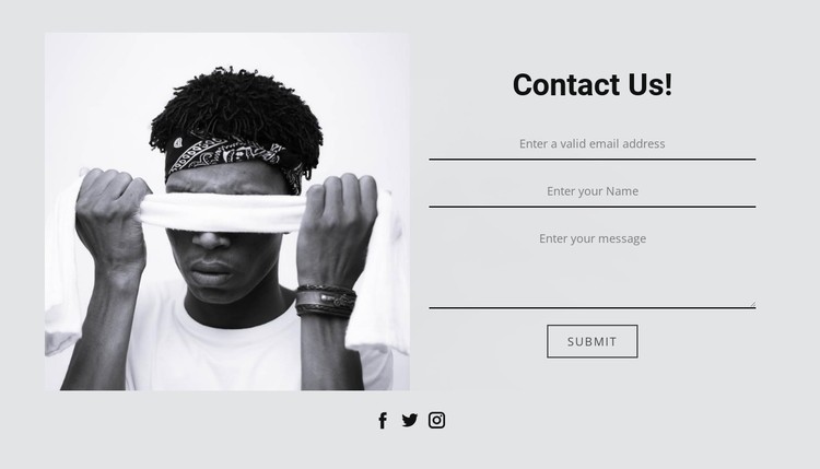 Contact us and social icons CSS Template