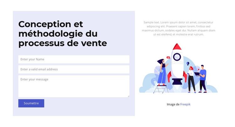 Formulaire de contact de l'entreprise Conception de site Web